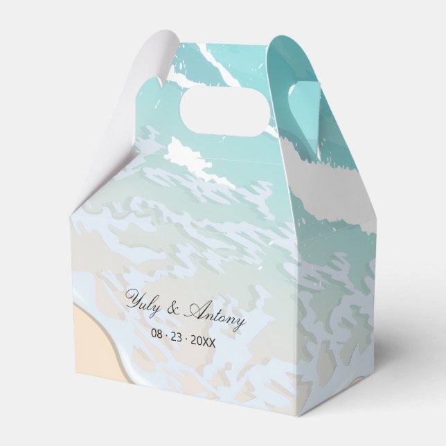 Tropical Ocean Island Wedding Party Gift  Favour Box (Front Side)