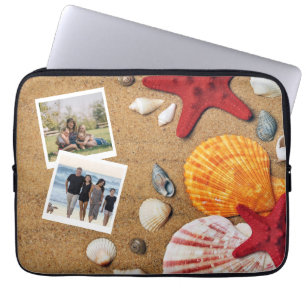 Tropical ocean nautical coastal summer vacation laptop sleeve