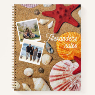 Tropical ocean nautical coastal summer vacation notebook