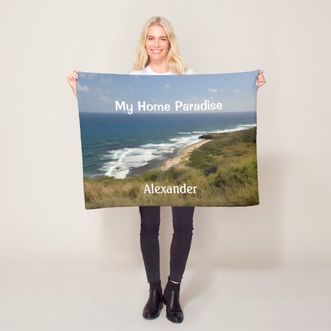 Tropical Ocean Sea Beach Nature Fleece Blanket (In Situ)