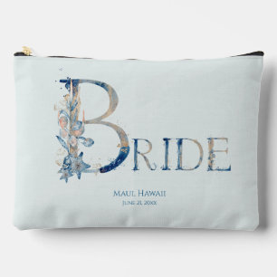 Tropical Ocean Sea Destination Wedding Bride  Accessory Pouch