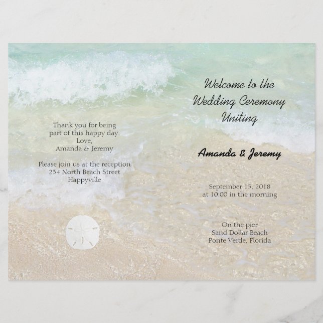 Tropical Ocean Seaside Wedding Program Cover (Front)