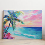 Tropical Ocean Sunset Art, Palm Tree Canvas Print<br><div class="desc">Transform your space into a serene coastal paradise with this vibrant tropical ocean sunset canvas wall art. Featuring a lush palm tree, colourful sunset sky, and calming turquoise waves, this beach painting brings warmth and relaxation to any room. Perfect for beach houses, coastal living rooms, bedrooms, or as a cheerful...</div>