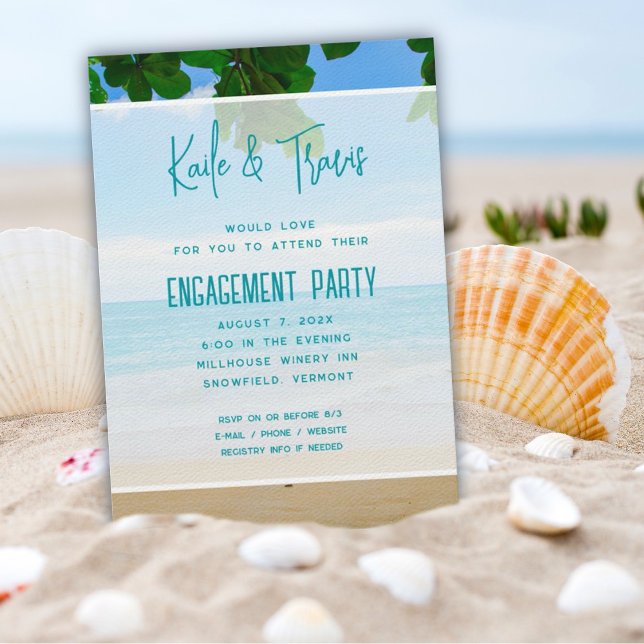 Tropical Ocean View Pre-wedding Party Invitation (Creator Uploaded)