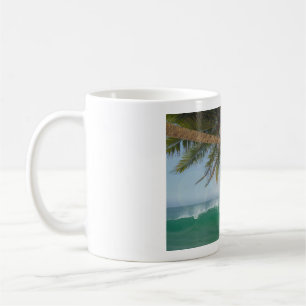 Tropical Ocean Wave and Coconut Palm Tree Coffee Mug