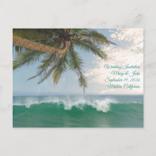 Tropical Ocean Wave and Coconut Palm Tree Postcard