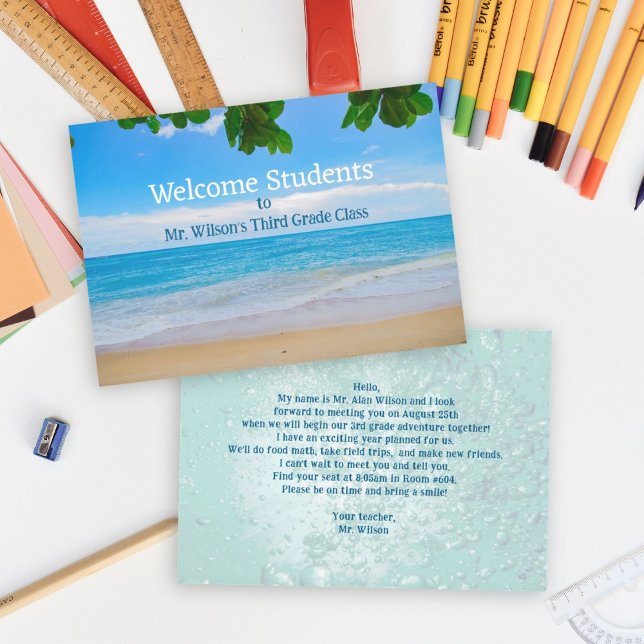 Tropical Ocean Welcome Students Message Card (Creator Uploaded)