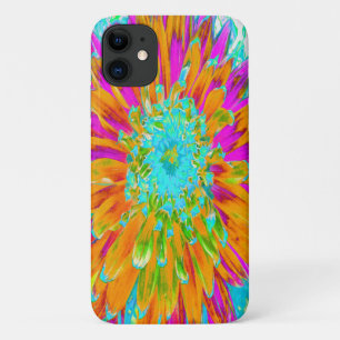 Tropical Orange and Hot Pink Decorative Dahlia Case-Mate iPhone Case
