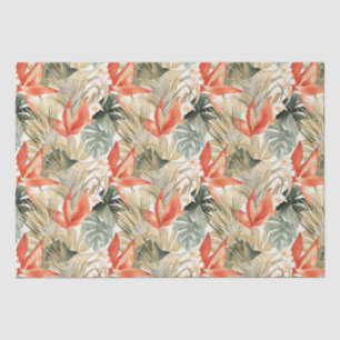 Tropical Orange Anthurium Floral Bridal Shower Tissue Paper