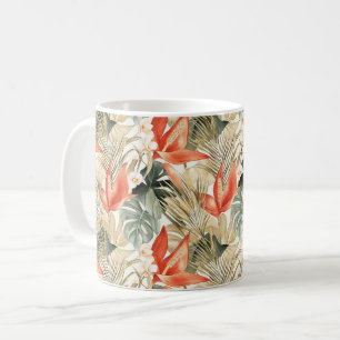 Tropical Orange Anthurium Floral Jungle Coffee Mug