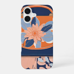 Tropical Orange Blue AI art iPhone 16 Case