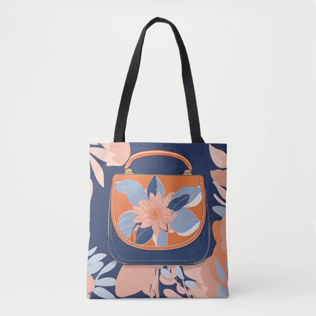 Tropical Orange Blue AI art  Tote Bag (Front)