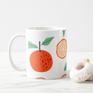 TROPICAL Orange Citrus Fruit Retro Pattern  Coffee Mug