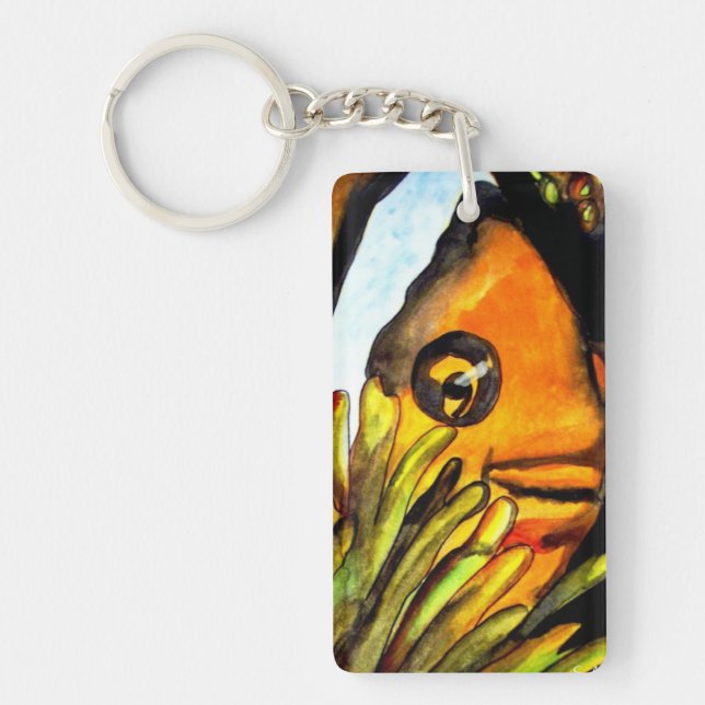 Tropical orange clownfish key ring (Front)