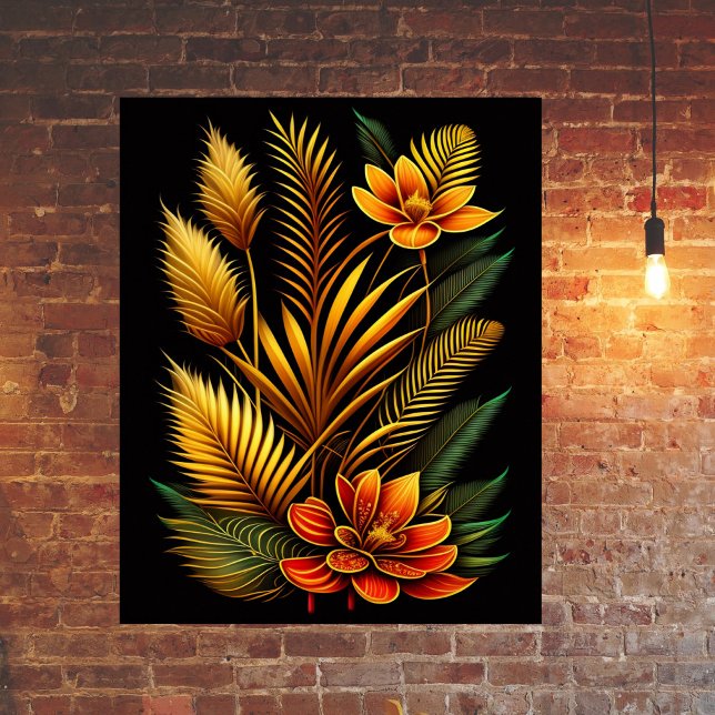 Tropical Orange Floral Artwork Poster (Creator Uploaded)