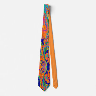 Tropical Orange Fluid neck tie