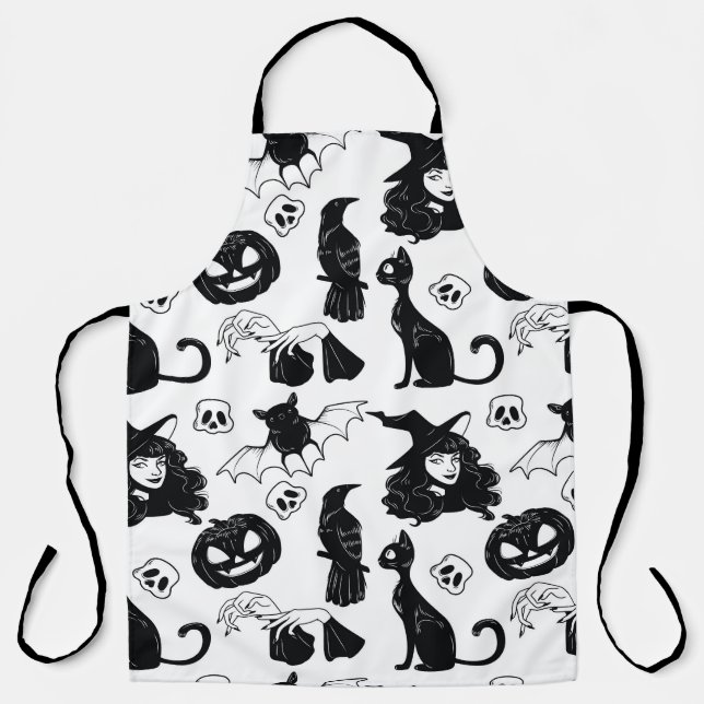 Tropical Orange Grey: Vintage Pattern Apron (Front)