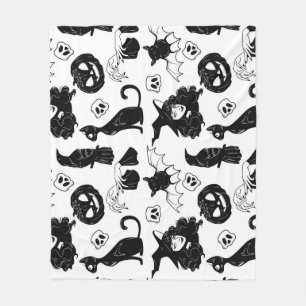 Tropical Orange Grey: Vintage Pattern Fleece Blanket