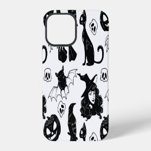 Tropical Orange Grey: Vintage Pattern iPhone 12 Case