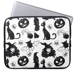 Tropical Orange Grey: Vintage Pattern Laptop Sleeve