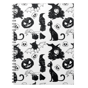 Tropical Orange Grey: Vintage Pattern Notebook