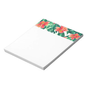 Tropical orange hibiscus notepad