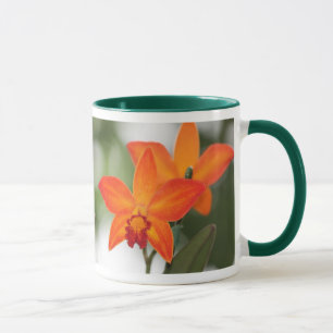 Tropical Orange Orchid Ringer Mug