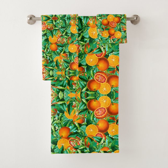 TROPICAL ORANGES TOWEL SET (Insitu)