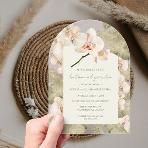 Tropical Orchid Botanical Garden Wedding  Acrylic Invitations