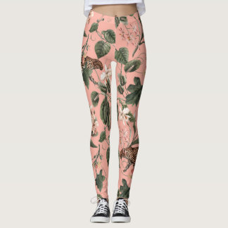 Tropical orchid, butterflies: exotic watercolor. leggings