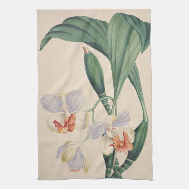 Tropical Orchid Floral Flowers Kitchen Towels (Vertical)