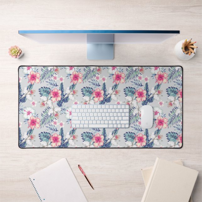 Tropical Orchid Floral Pattern Desk Mat (Office 1)