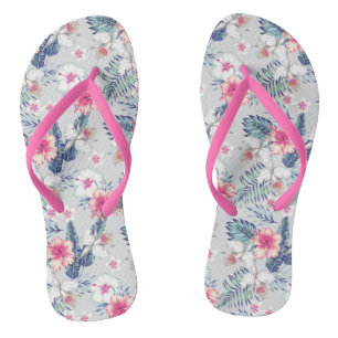 Tropical Orchid Floral Pattern Jandals