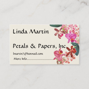 Tropical Orchid Flowers Floral Business Card
