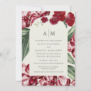 Tropical Orchid Hawaiian Island Wedding Invitation
