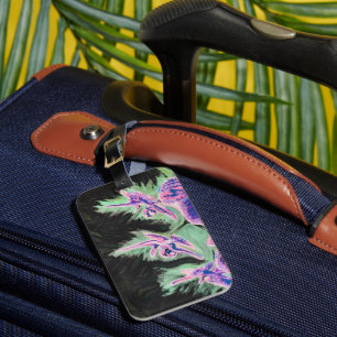 'Tropical Orchid' Painting on a Luggage Tag