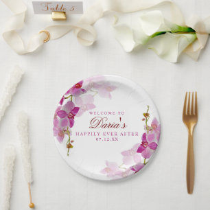 Tropical Orchid Paper Plate