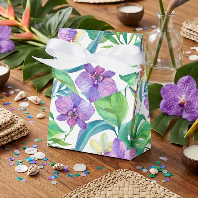 Tropical orchid pattern favour boxes (Creator Uploaded)