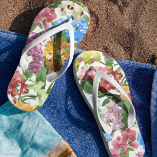 Tropical Orchid Pattern Jandals