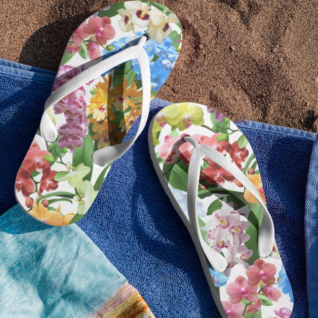 Tropical Orchid Pattern Jandals (Creator Uploaded)