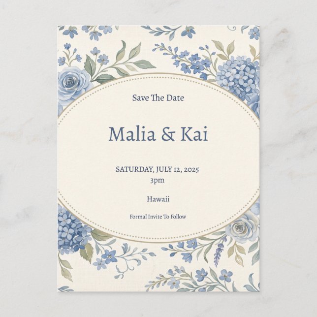 Tropical Orchid Wedding Announcement Postcard (Front)