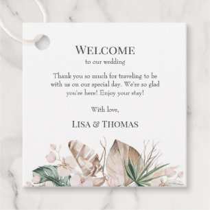 Tropical Orchid Wedding Welcome Gift Tag