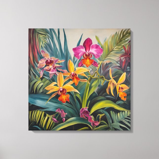 Tropical Orchids  - Canvas Art Print (Front)