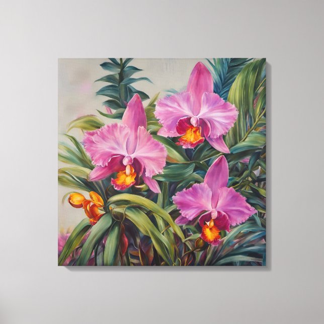 Tropical Orchids  - Canvas Art Print (Front)