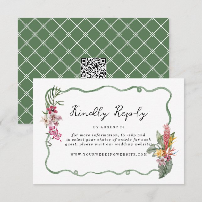 Tropical Organic Wedding Online RSVP Card (Front/Back)