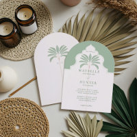 Tropical Ornate Decorative Boho Palm Tree Monogram
