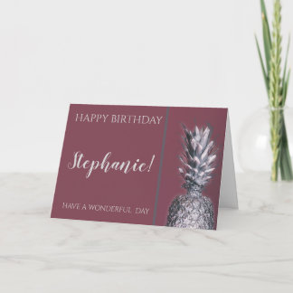 Tropical Painted Pineapple Personalised Birthday Card