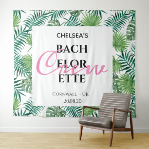 Tropical Palm Bachelorette Crew Party Backdrop Tapestry