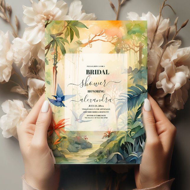Tropical Palm Beach Boho  Bridal Shower Invitation (Creator Uploaded)