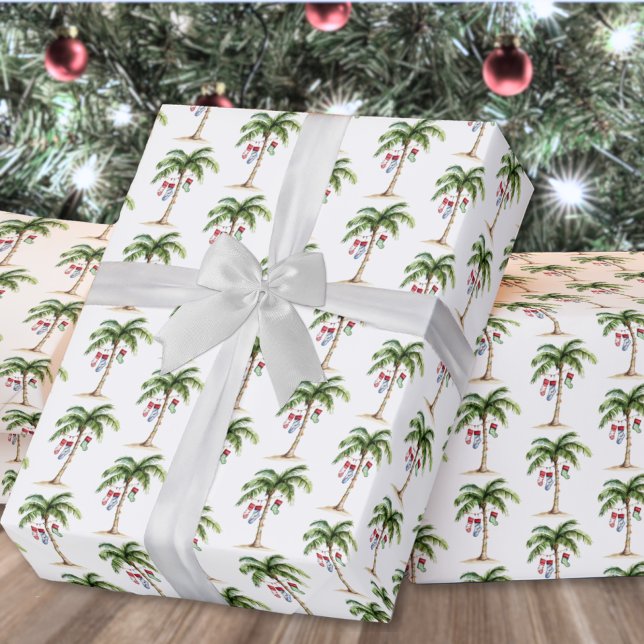 Tropical Palm Beach Christmas Wrapping Paper (Tropical Palm Beach Christmas Wrapping Paper )